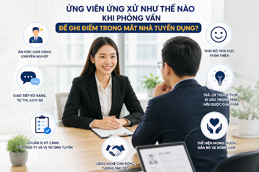 ứng viên ứng xử như thế nào khi phỏng vấn để ghi điểm trong mắt nhà tuyển dụng?